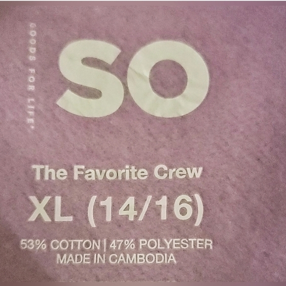 Sonoma Goods For Life Girl's Purple Pull Over Sweatshirt size XL 14/16 - Picture 4 of 5